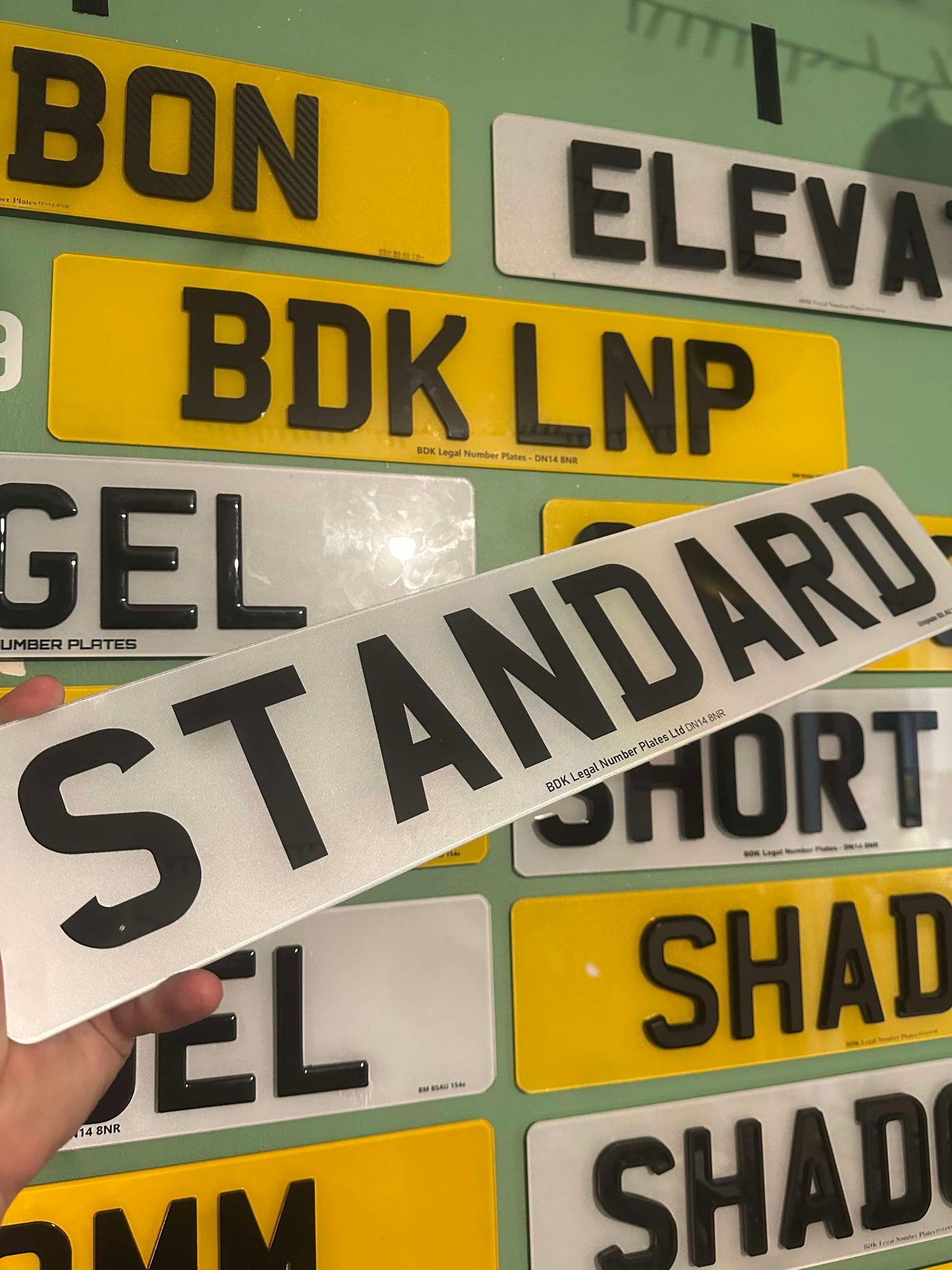 standard printed Number plates full view