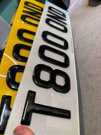 3d gel number plates - example side view